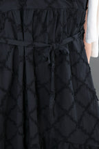  A-Form Kleid von AKH Premium aus Baumwolle, P1004.7115, Schwarz, Raute, Ausgefallen