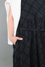  A-Form Kleid von AKH Premium aus Baumwolle, P1004.7115, Schwarz, Raute, Ausgefallen