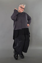  AKH Premium Jacke in gerader Form, aus Viskose, P1008.7006, Dunkelgrau, Ausgefallen