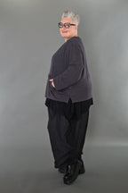  AKH Premium Bigshirt in gerader Form, aus Viskose, P1008.7130, Dunkelgrau, Ausgefallen