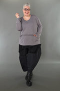  AKH Premium Bigshirt in gerader Form, aus Viskose, P1008.7130, Hellgrau, Ausgefallen, Zeitlos