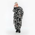  AKH Premium Jacke in kastiger Form, aus Viskose, P1013.7104, Schwarz/Weiß, Streifen