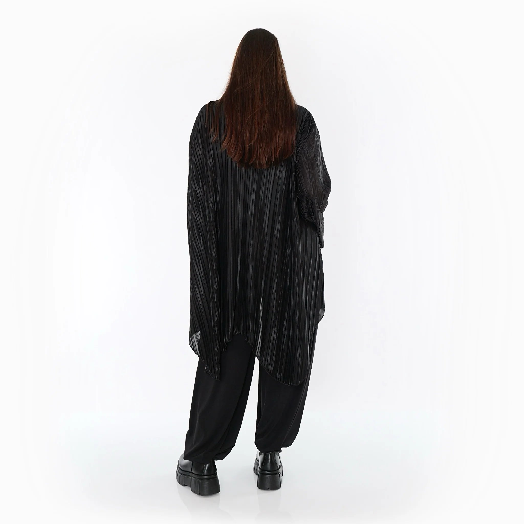  Zipfel Bluse von AKH Premium aus Polyester, P1017.7150, Schwarz, Streifen, Ausgefallen