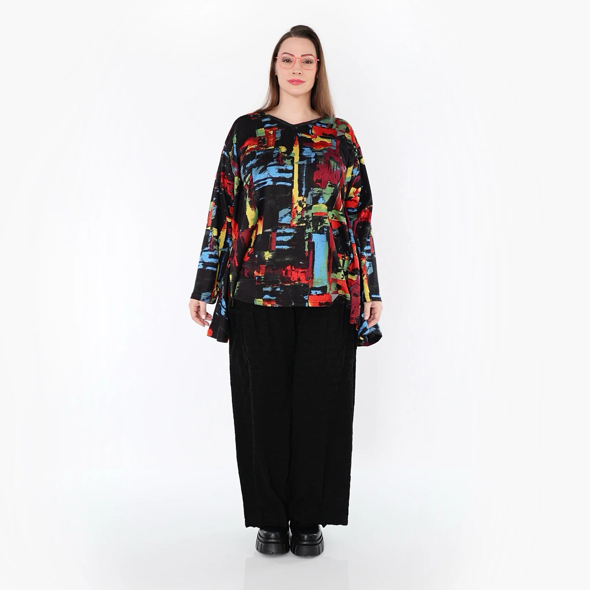  Ballonhose von AKH Premium aus Viskose, P1020.7007, Schwarz, Punkte, Ausgefallen, Zeitlos