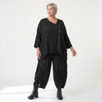 Luftige Oversize Jacke aus fein strukturierter, leichter Popeline im Lagenlook mit Punkten, Schwarz/Weiß