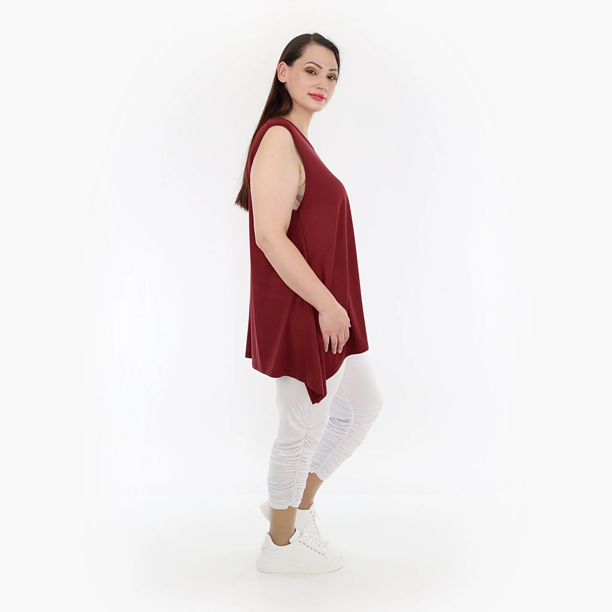  A-Form Top von AKH Fashion aus Viskose, 1233.03071, Burgundy, Schick, Modern, Bequem