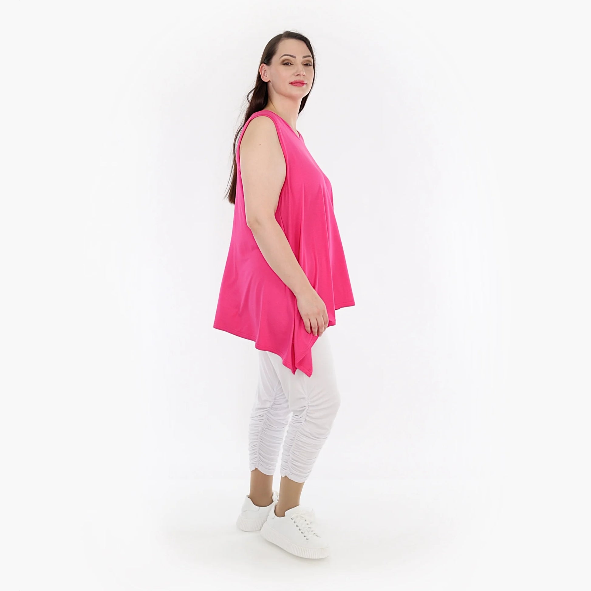  A-Form Top von AKH Fashion aus Viskose, 1233.03071, Fuchsia, Unifarben, Schick, Modern