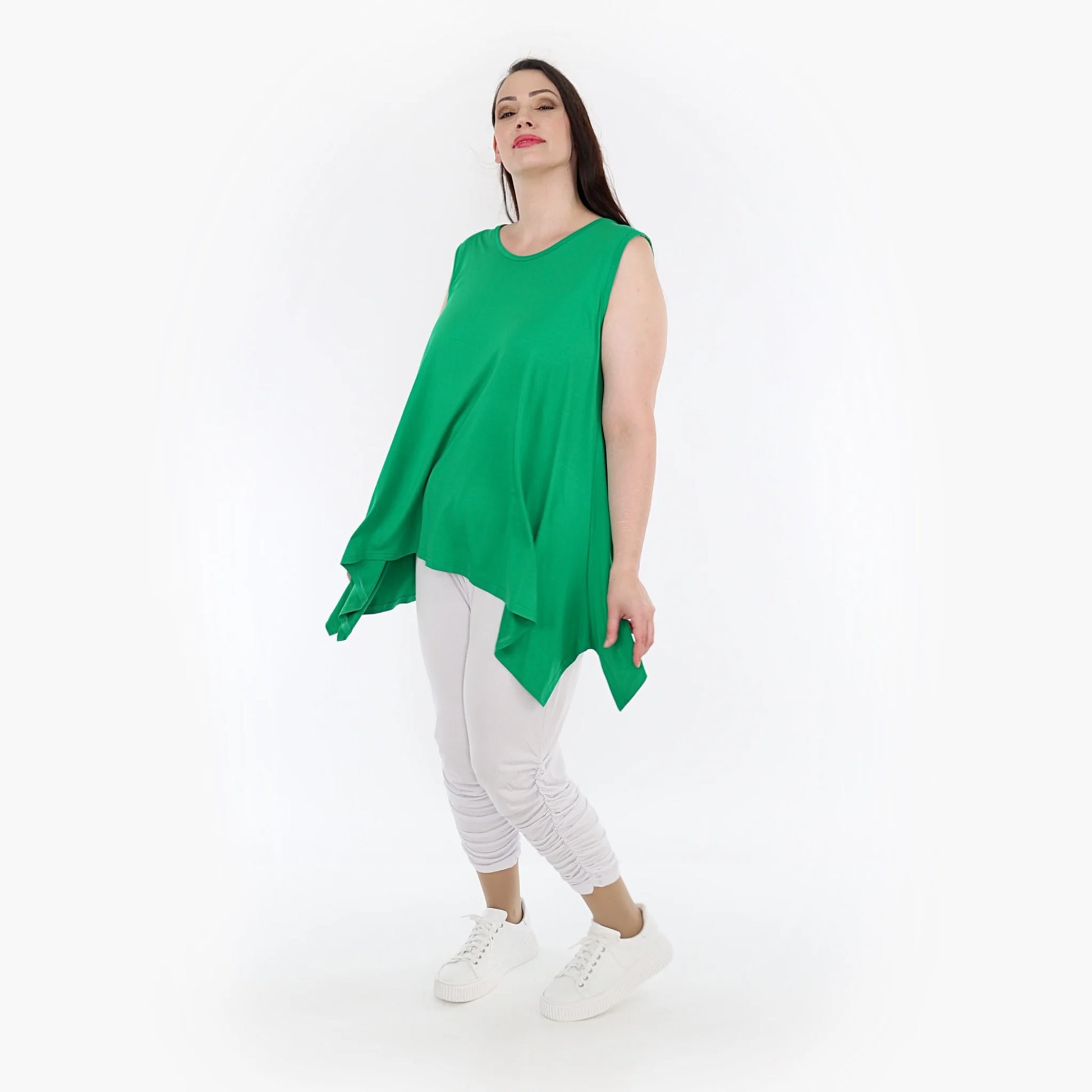  A-Form Top von AKH Fashion aus Viskose, 1233.03071, Grün, Unifarben, Ausgefallen, Modern