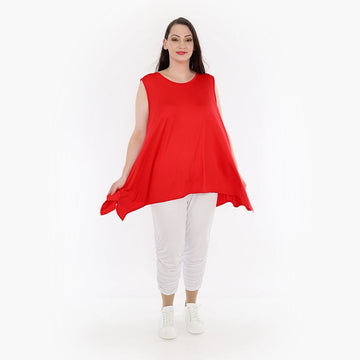  A-Form Top von AKH Fashion aus Viskose, 1233.03071, Rot, Unifarben, Schick, Modern, Bequem