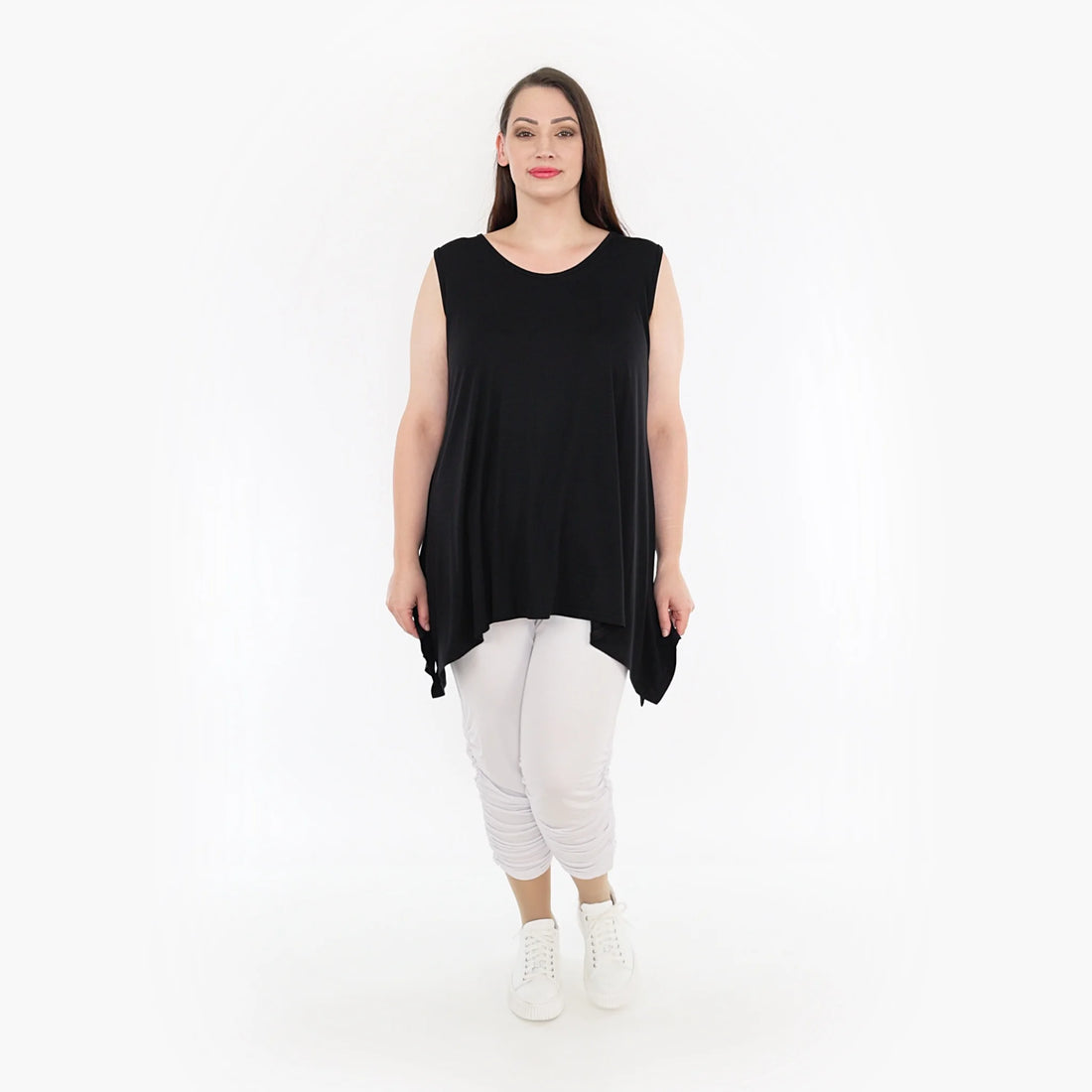  A-Form Top von AKH Fashion aus Viskose, 1233.03071, Schwarz, Unifarben, Schick, Modern