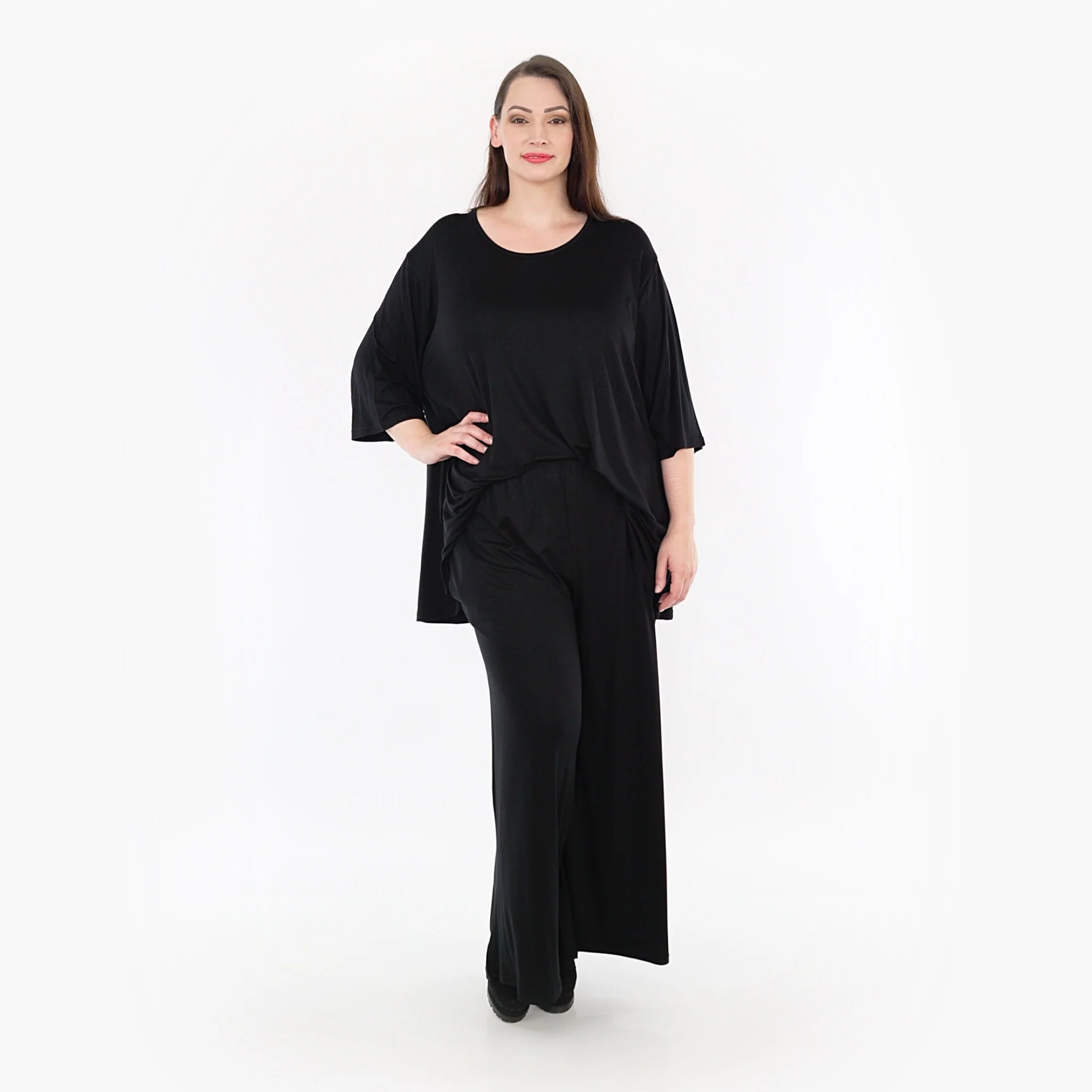  AKH Fashion Hose in gerader Form, aus Viskose, 1233.06946, Schwarz, Schick, Modern, Bequem