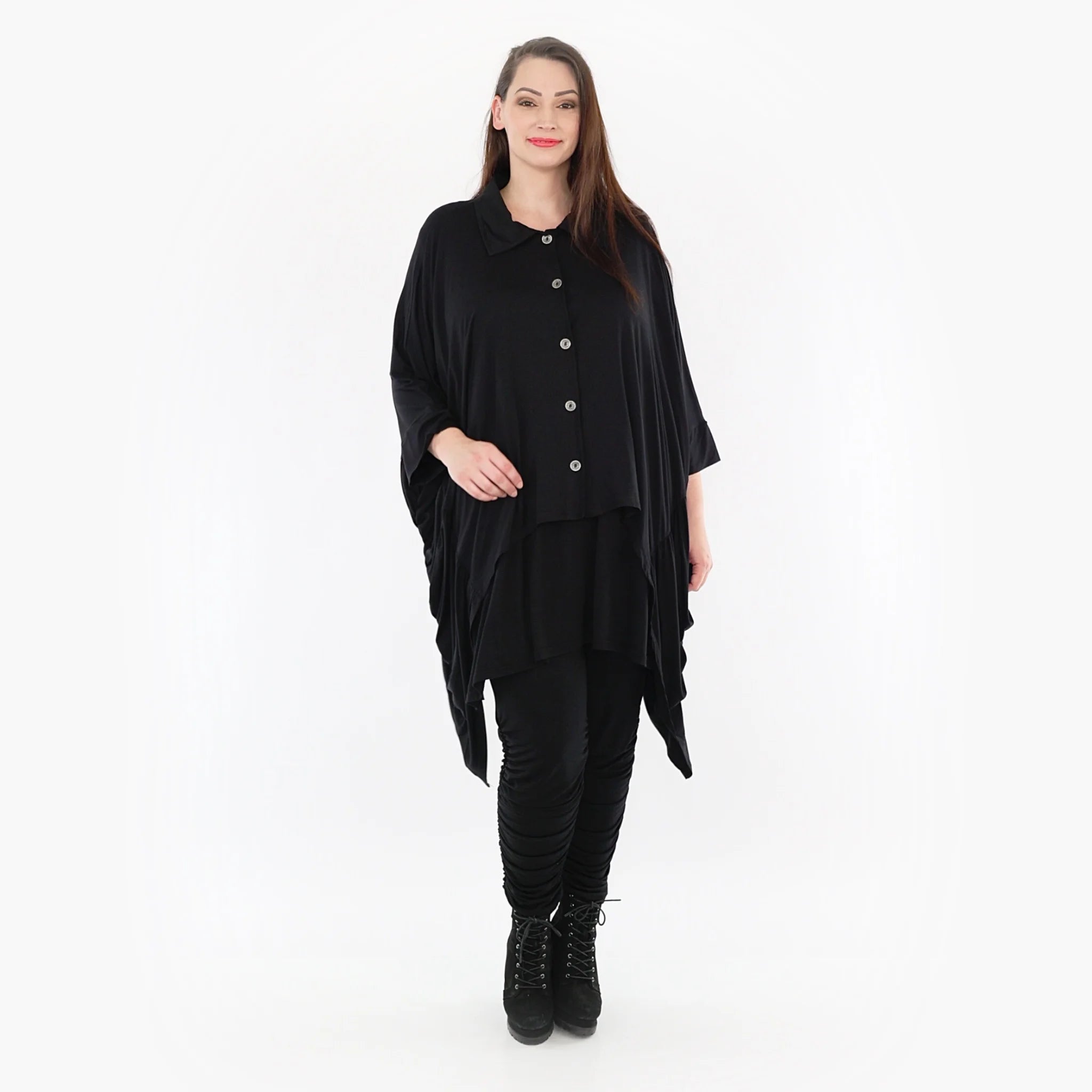  Zipfel Jacke von AKH Fashion aus Viskose, 1233.06991, Schwarz, Schick, Modern, Bequem