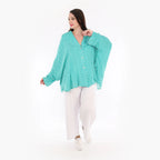  AKH Fashion Jacke in gerundeter Form, aus Viskose, 1273.00140, Mint-Weiß, Schick, Modern