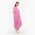  A-Form Kleid von AKH Fashion aus Viskose, 1273.01927, Pink-Weiß, Schick, Modern, Bequem