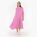  A-Form Kleid von AKH Fashion aus Viskose, 1273.01927, Pink-Weiß, Schick, Modern, Bequem