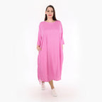  A-Form Kleid von AKH Fashion aus Viskose, 1273.01927, Pink-Weiß, Schick, Modern, Bequem