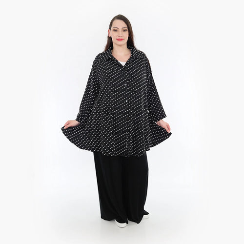  AKH Fashion Jacke in Glocken-Form, aus Viskose, 1315.06940, Schwarz-Weiß, Schick, Modern