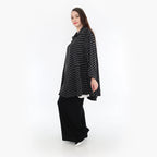  AKH Fashion Jacke in Glocken-Form, aus Viskose, 1315.06940, Schwarz-Weiß, Schick, Modern