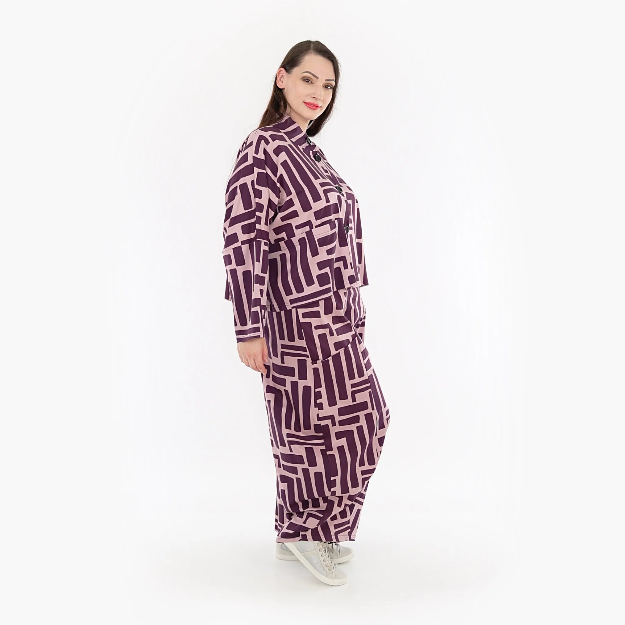  AKH Fashion Jacke in kastiger Form, aus Viskose, 1318.06929, Beere-Rosa, Schick, Modern