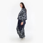  AKH Fashion Jacke in kastiger Form, aus Viskose, 1318.06929, Marine-Hellblau, Schick