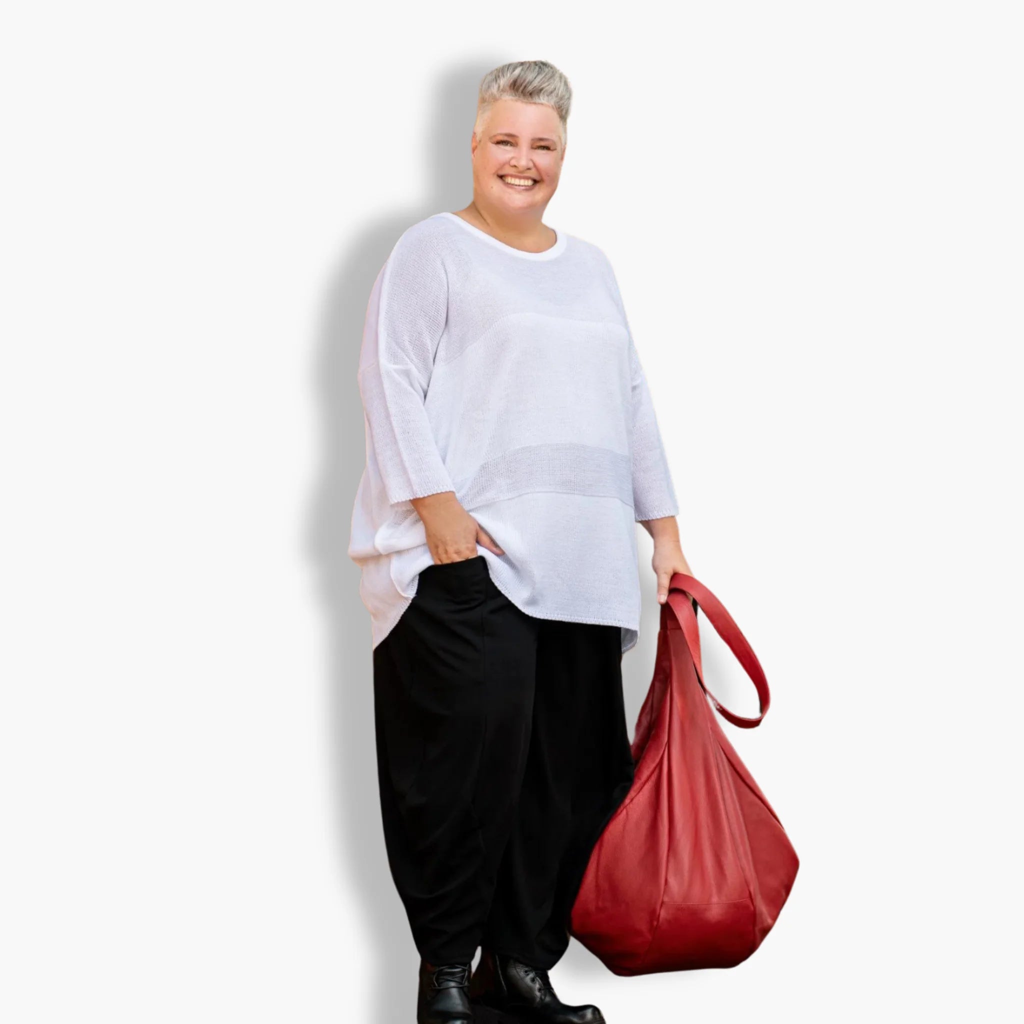  AKH Fashion Bigshirt in kastiger Form, aus Baumwolle, 1338.02417, Weiß, Schick, Modern