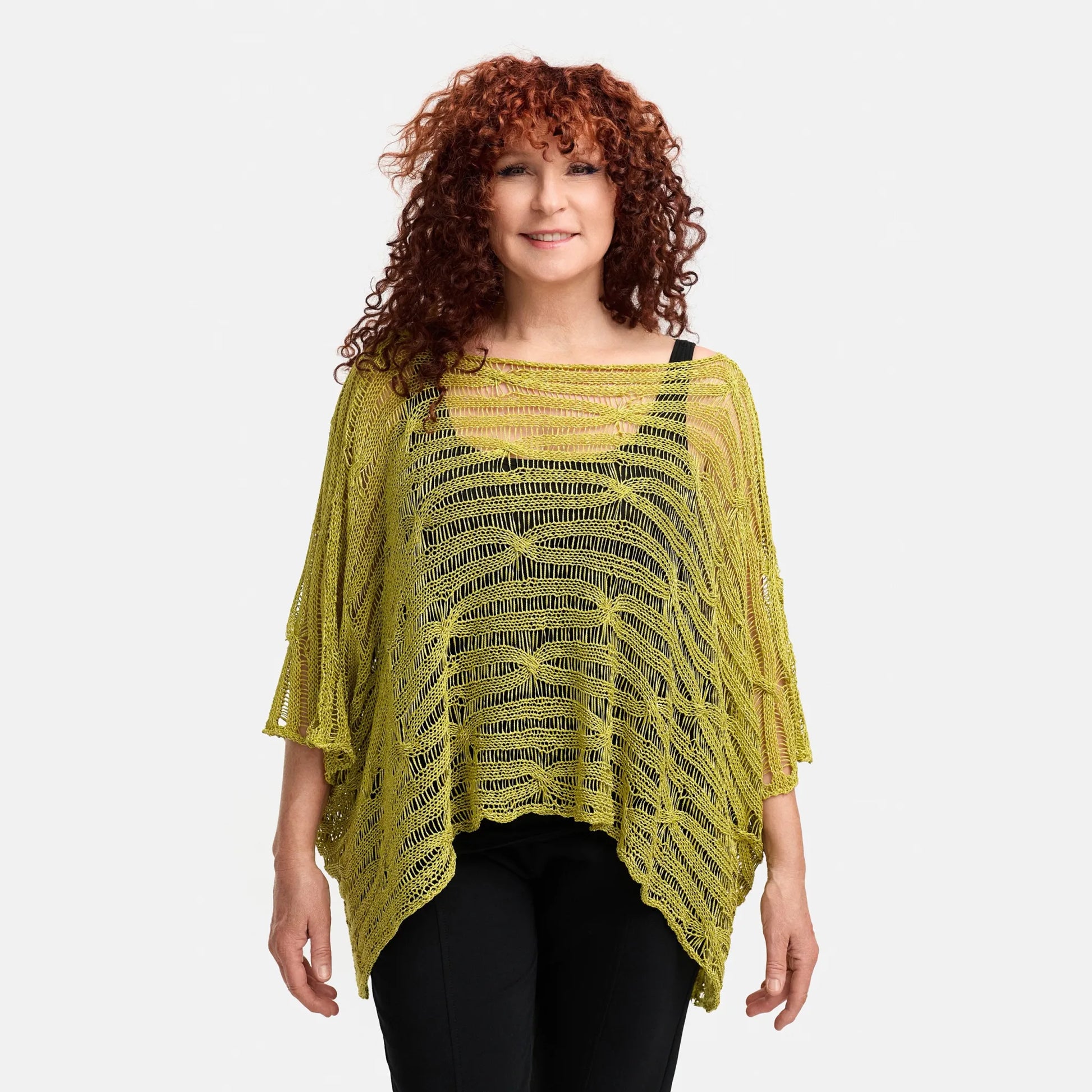  Amandine Pullover in kastiger Form, aus Baumwolle, A2805, Pistaziengrün, Schick, Modern