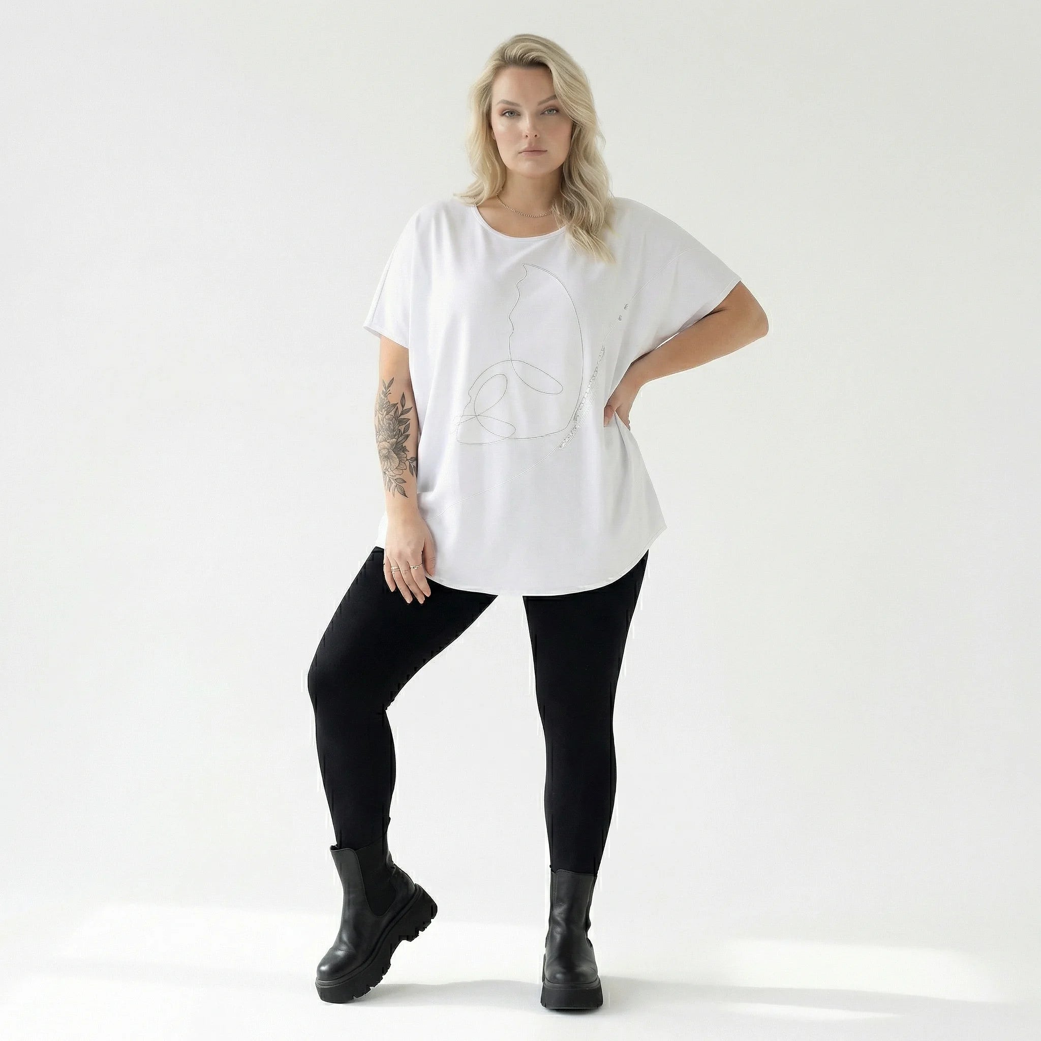 Oversized Shirt von Divas Planet aus Baumwolle, DP10148, Weiß, Schick, Modern, Bequem