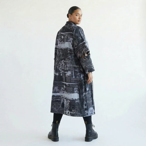 Mantel von H4 Fashion aus Baumwolle in gerader Form, ausgefallene Lagenlook Mode