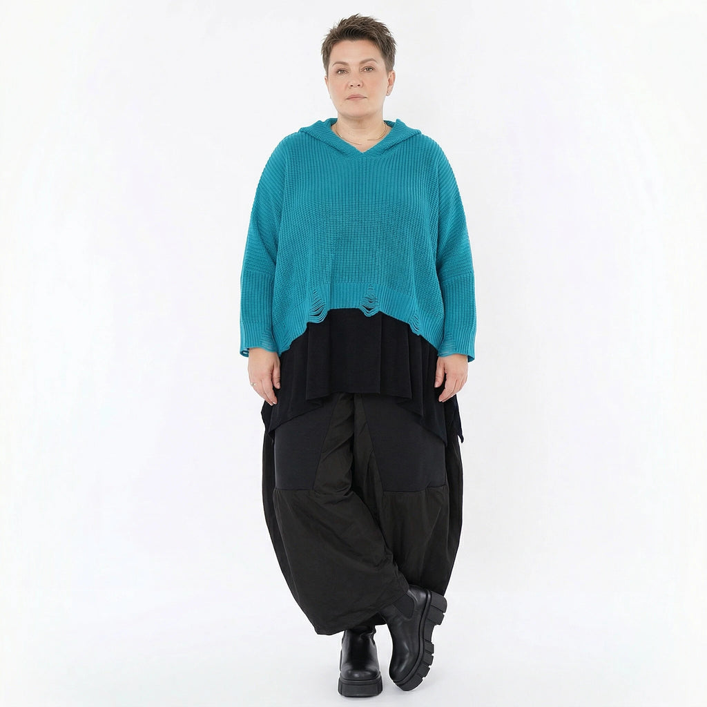 AKH Premium Bigshirt in kastiger Form, aus Baumwolle, P1032.2601, AquaBlau, Ausgefallen