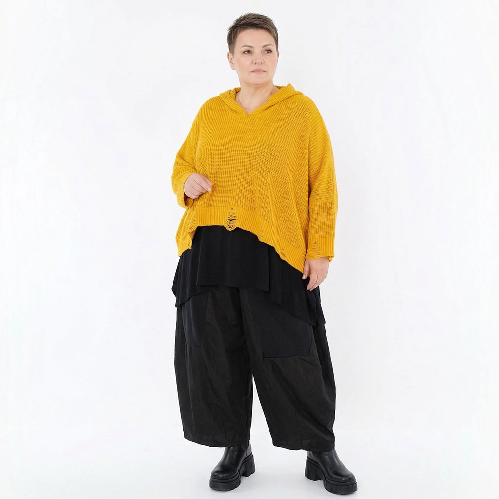 AKH Premium Bigshirt in kastiger Form, aus Baumwolle, P1032.2601, Gelb, Ausgefallen, Zeitlos