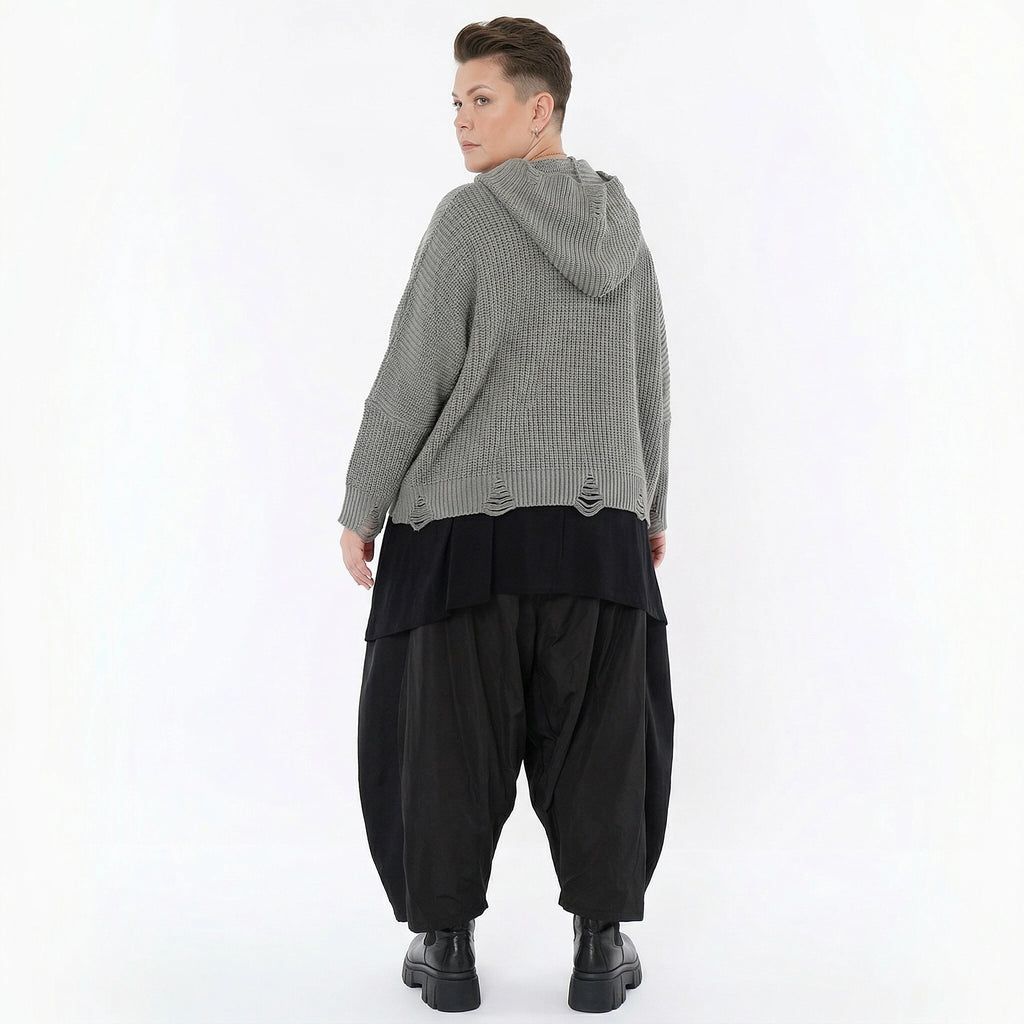 AKH Premium Bigshirt in kastiger Form, aus Baumwolle, P1032.2601, Grau, Ausgefallen, Zeitlos
