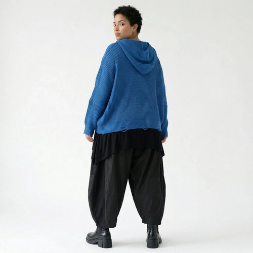 AKH Premium Bigshirt in kastiger Form, aus Baumwolle, P1032.2601, JeansBlau, Ausgefallen