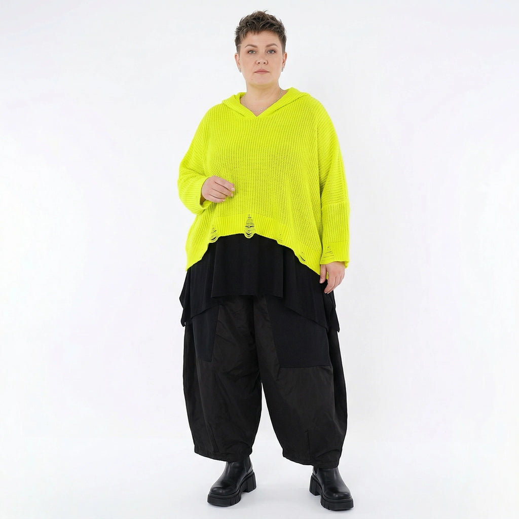 AKH Premium Bigshirt in kastiger Form, aus Baumwolle, P1032.2601, NeonGelb, Ausgefallen