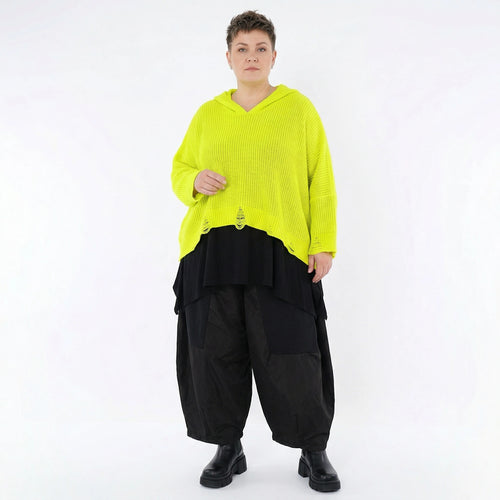 AKH Premium Bigshirt in kastiger Form, aus Baumwolle, P1032.2601, NeonGelb, Ausgefallen