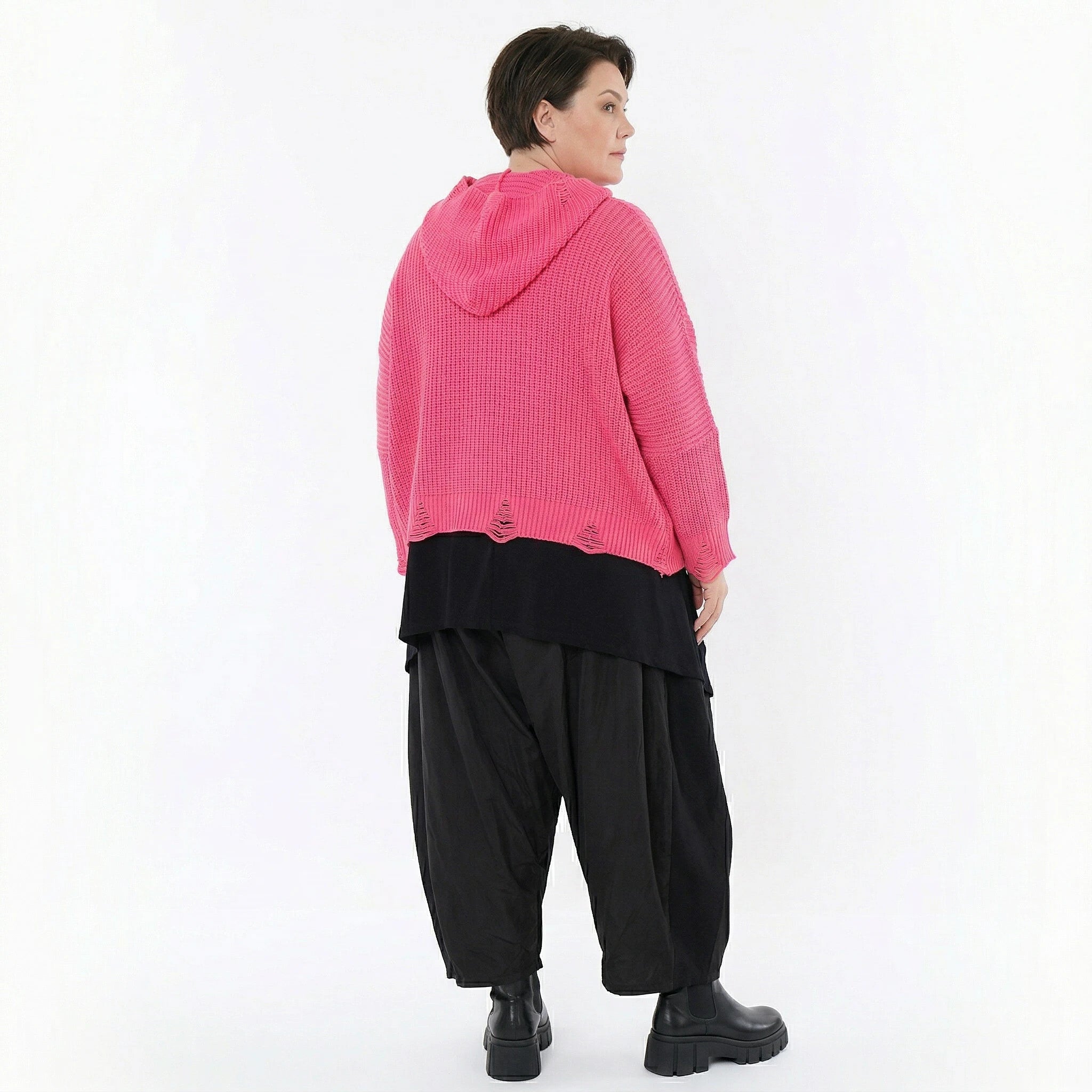 AKH Premium Bigshirt in kastiger Form, aus Baumwolle, P1032.2601, Rosa, Ausgefallen, Zeitlos