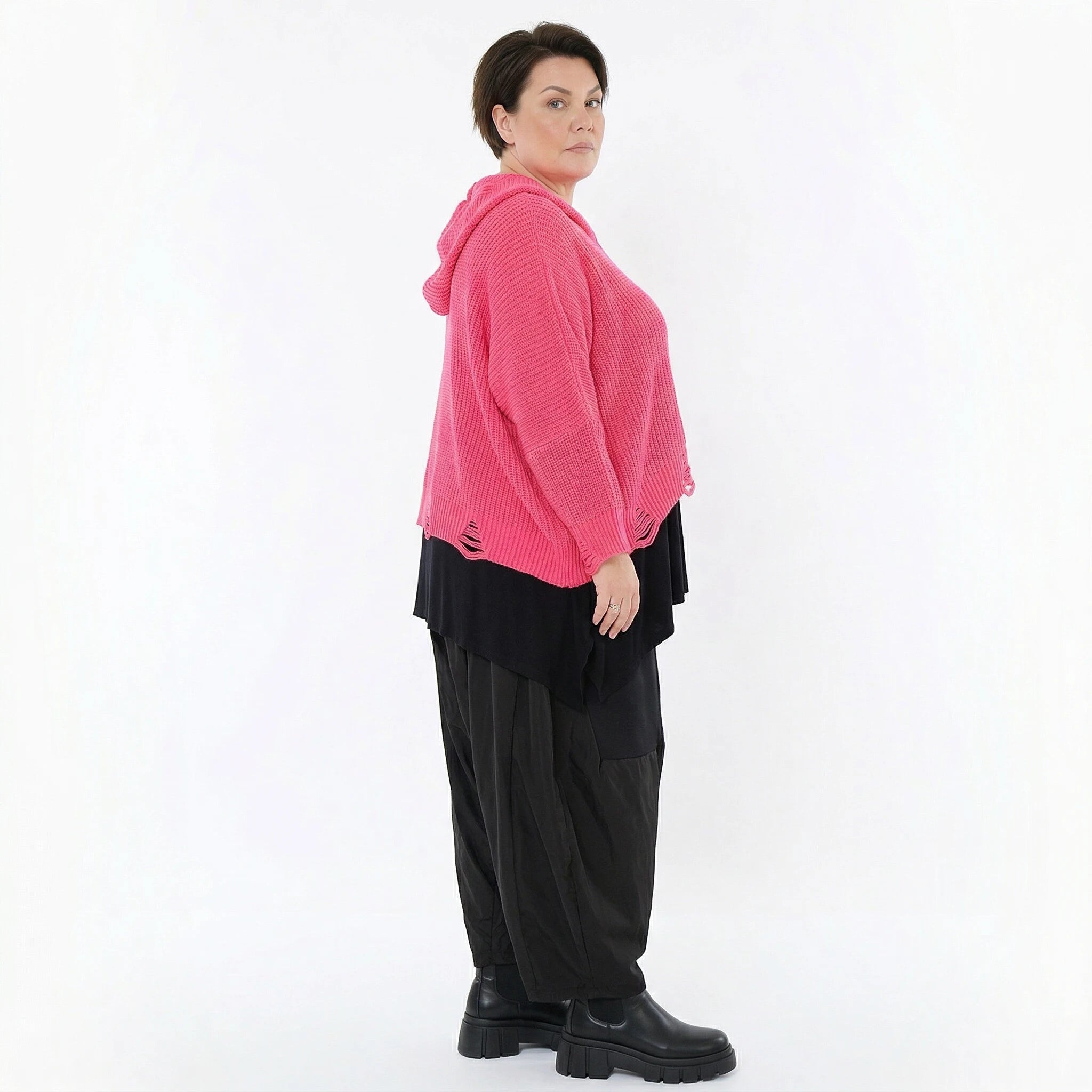 AKH Premium Bigshirt in kastiger Form, aus Baumwolle, P1032.2601, Rosa, Ausgefallen, Zeitlos