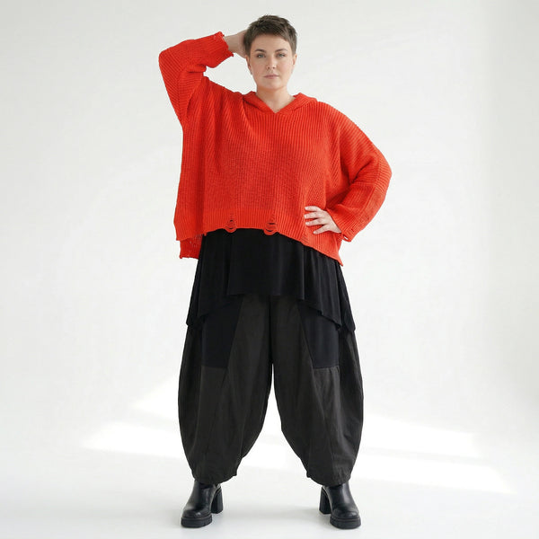 AKH Premium Bigshirt in kastiger Form, aus Baumwolle, P1032.2601, Orange, Ausgefallen, Schick
