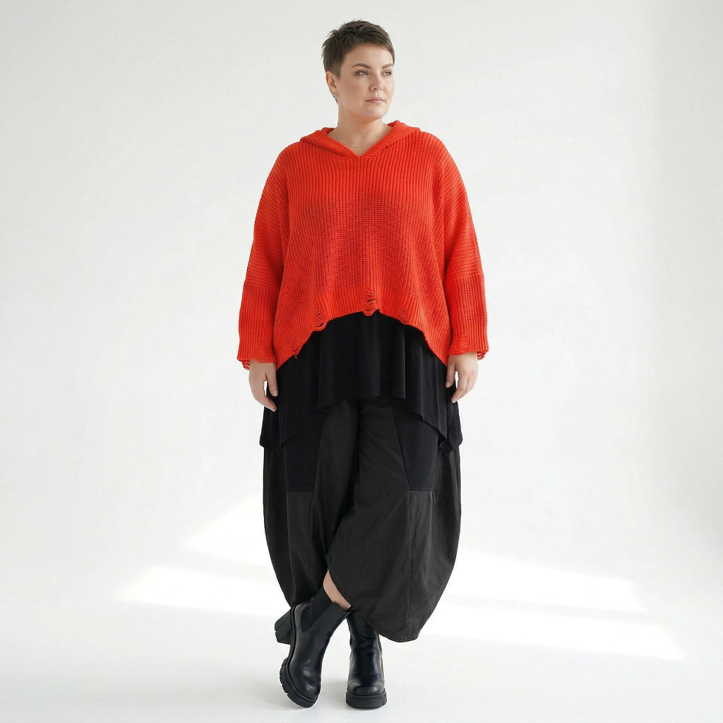 AKH Premium Bigshirt in kastiger Form, aus Baumwolle, P1032.2601, Orange, Ausgefallen, Schick