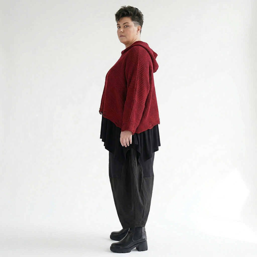 AKH Premium Bigshirt in kastiger Form, aus Baumwolle, P1032.2601, Rot, Ausgefallen, Zeitlos