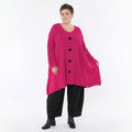 A-Form Bigshirt von AKH Premium aus Baumwolle, P1032.2603, Fuchsia, Ausgefallen, Zeitlos