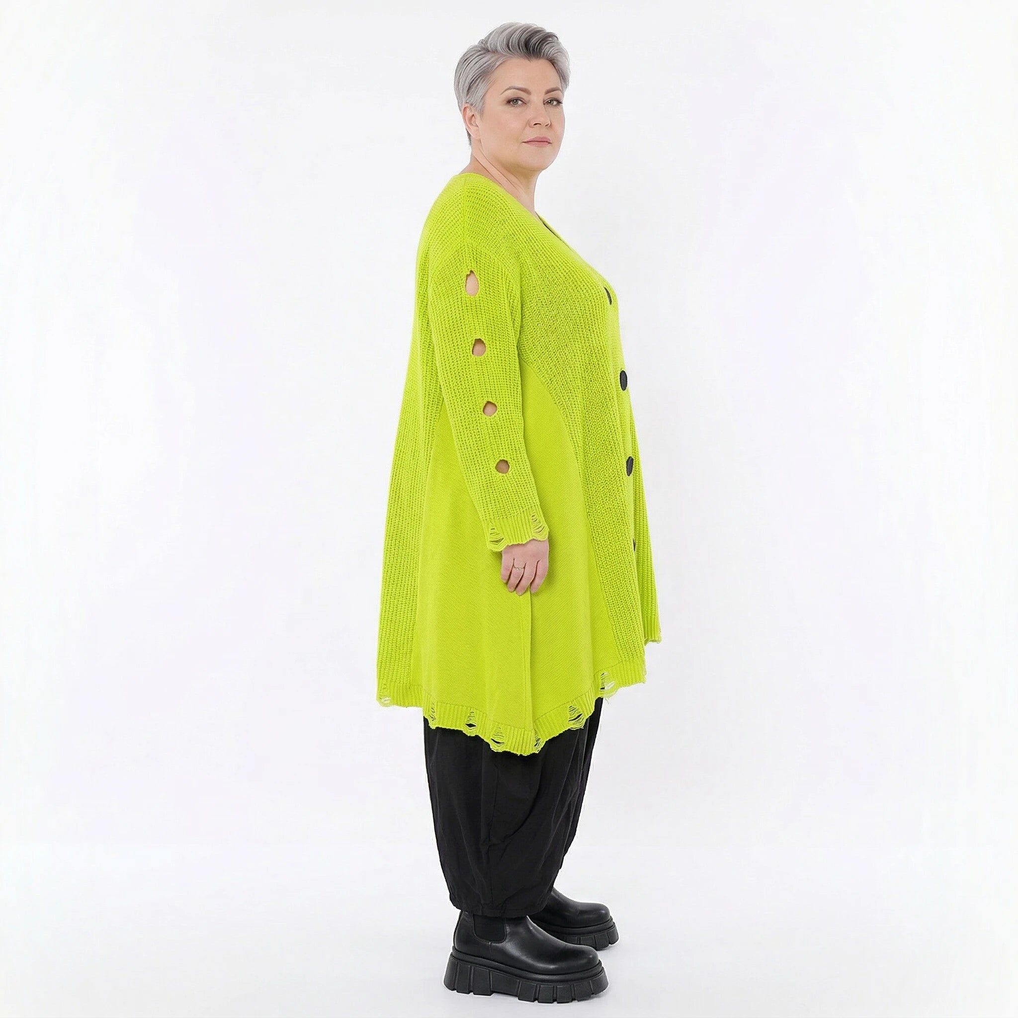 A-Form Bigshirt von AKH Premium aus Baumwolle, P1032.2603, NeonGelb, Ausgefallen, Zeitlos
