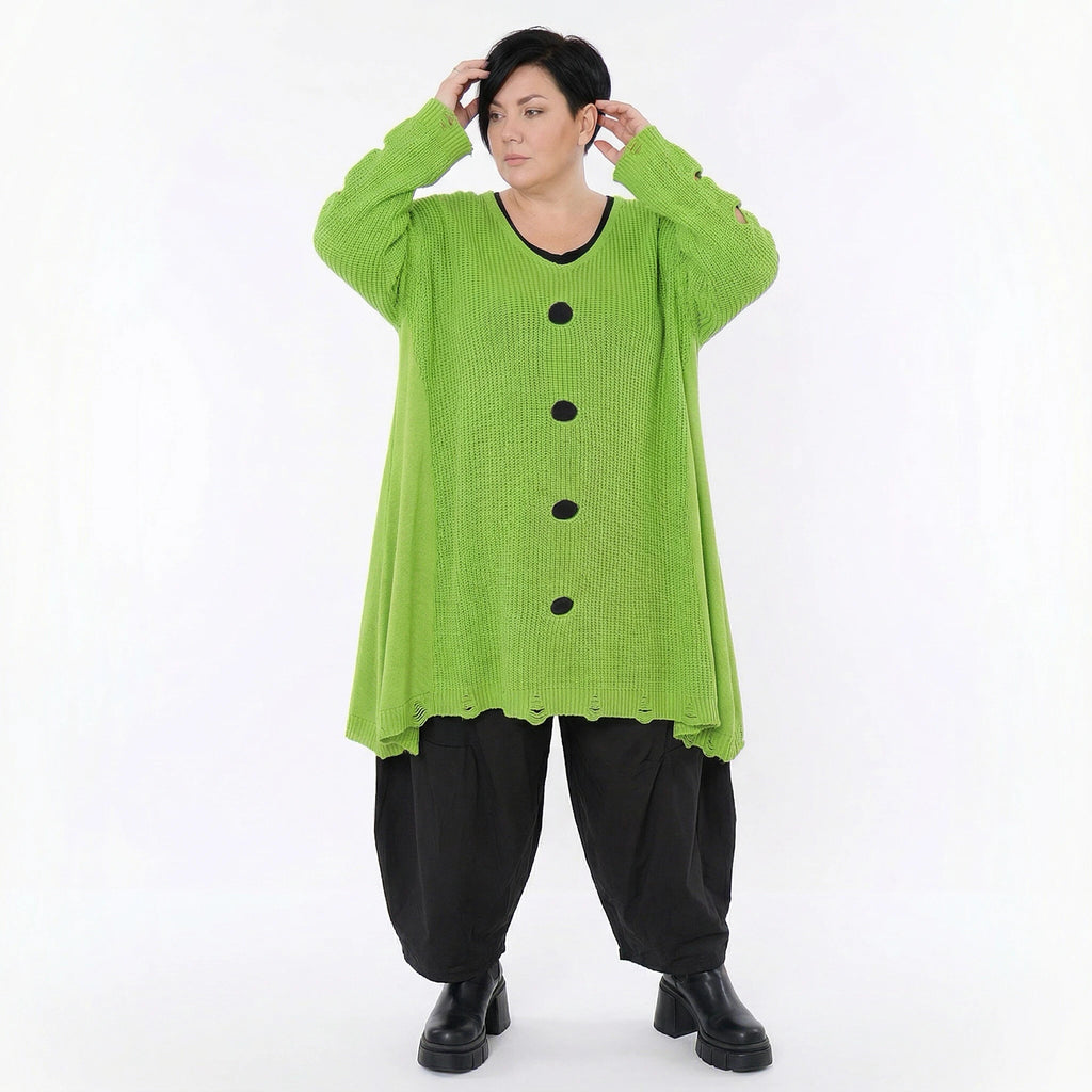 A-Form Bigshirt von AKH Premium aus Baumwolle, P1032.2603, NeonGrün, Ausgefallen, Zeitlos