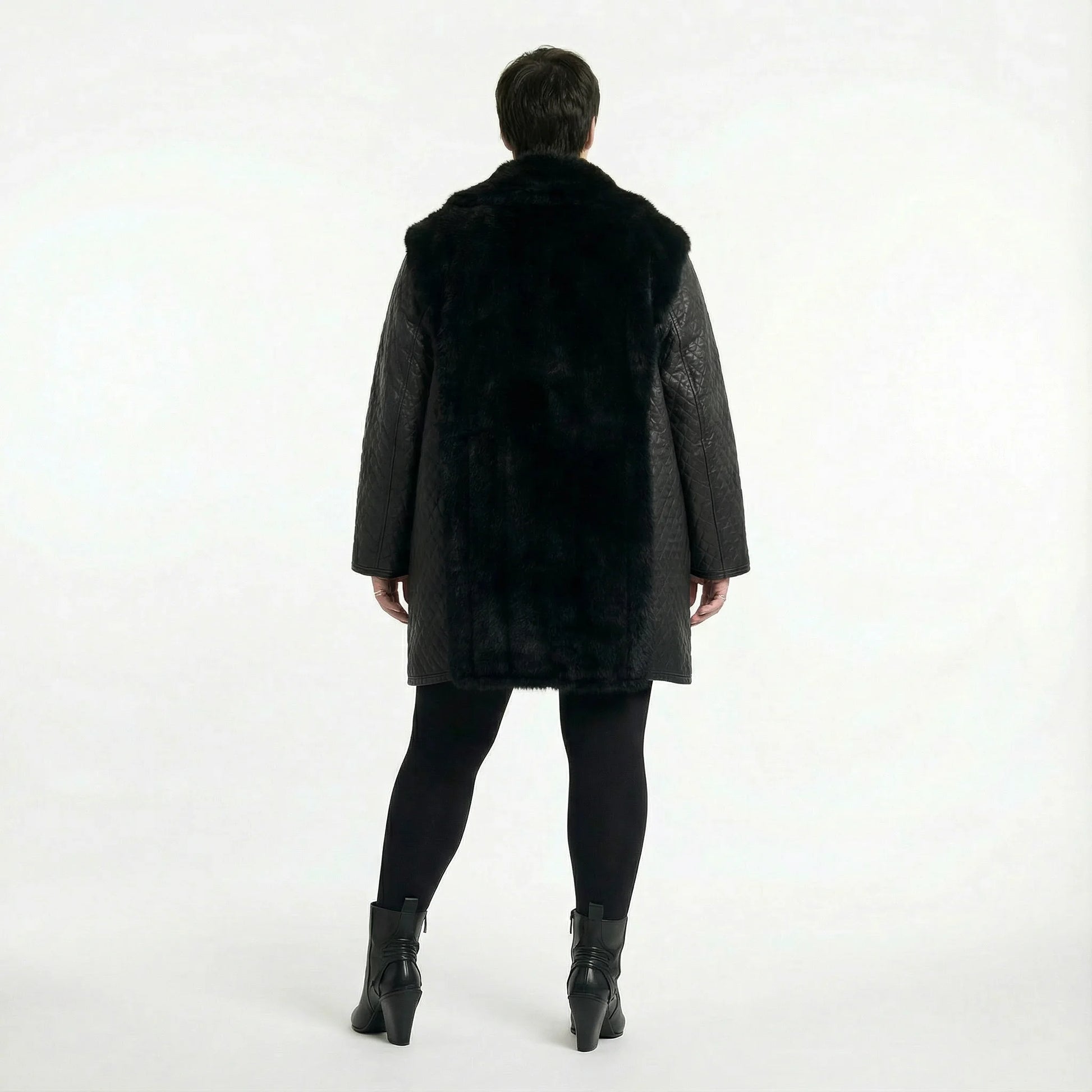  A-Form Jacke von AKH Premium aus Polyester, P1029.7175, Schwarz, Raute, Ausgefallen