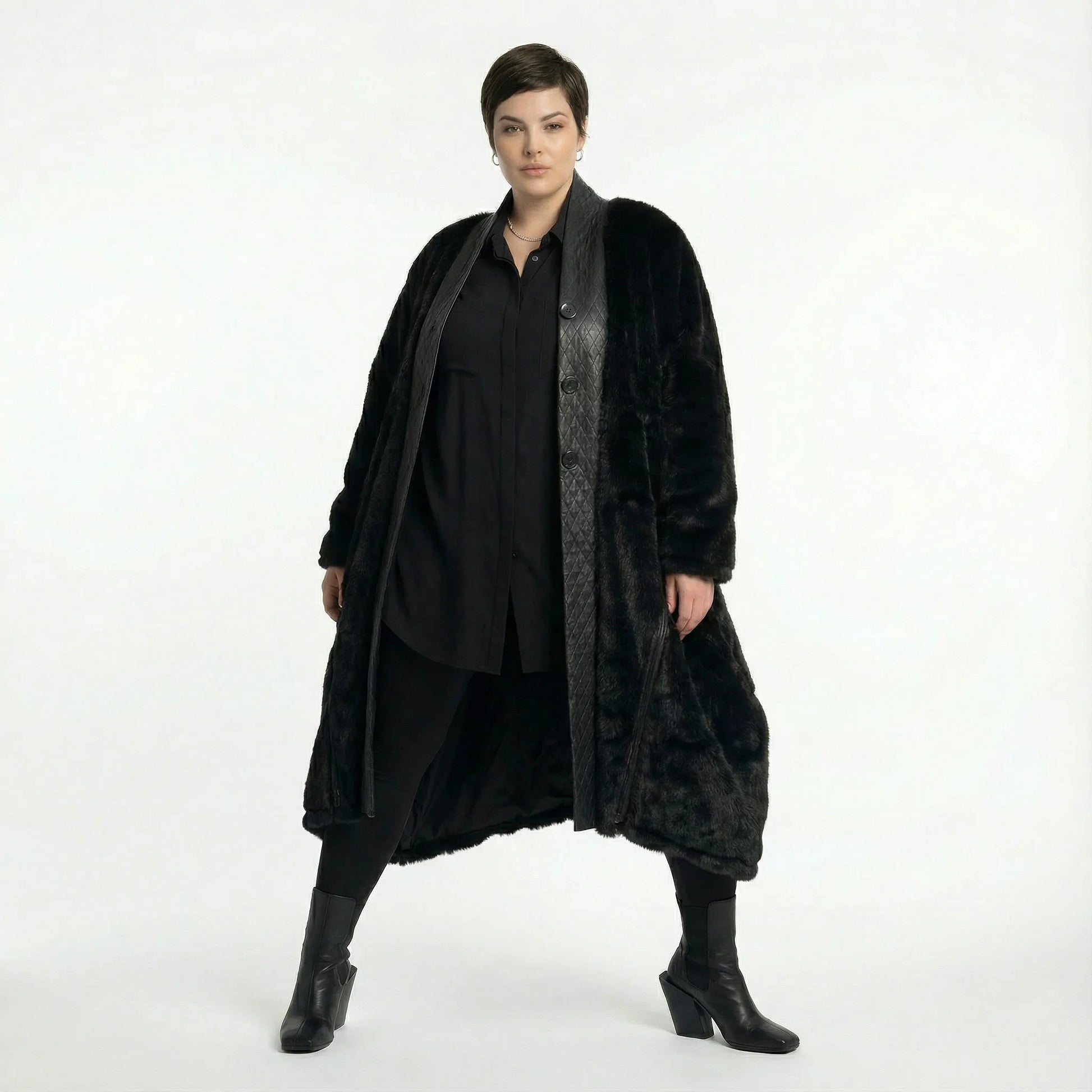  Ballonmantel von AKH Premium aus Polyester, P1029.7176, Schwarz, Raute, Ausgefallen