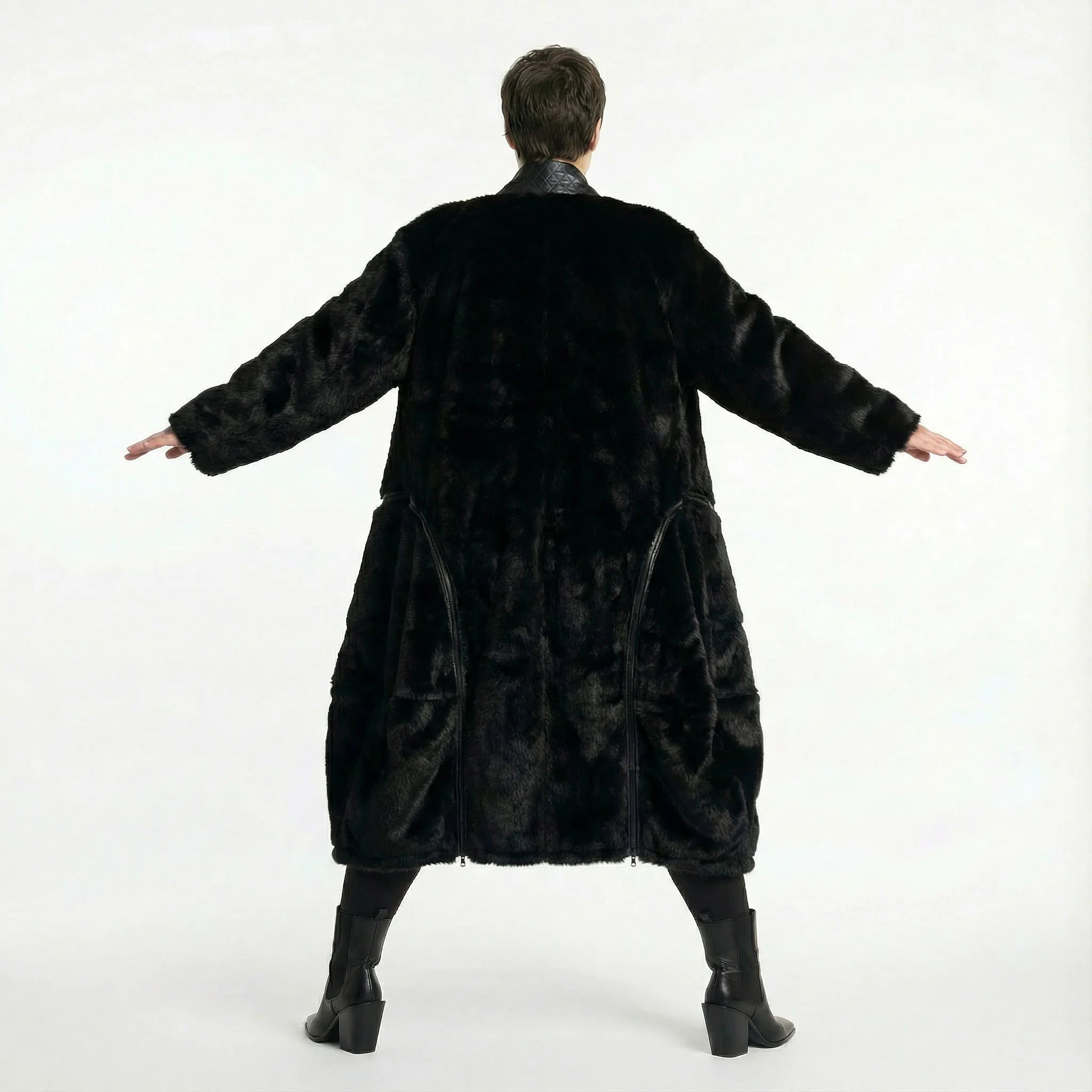  Ballonmantel von AKH Premium aus Polyester, P1029.7176, Schwarz, Raute, Ausgefallen