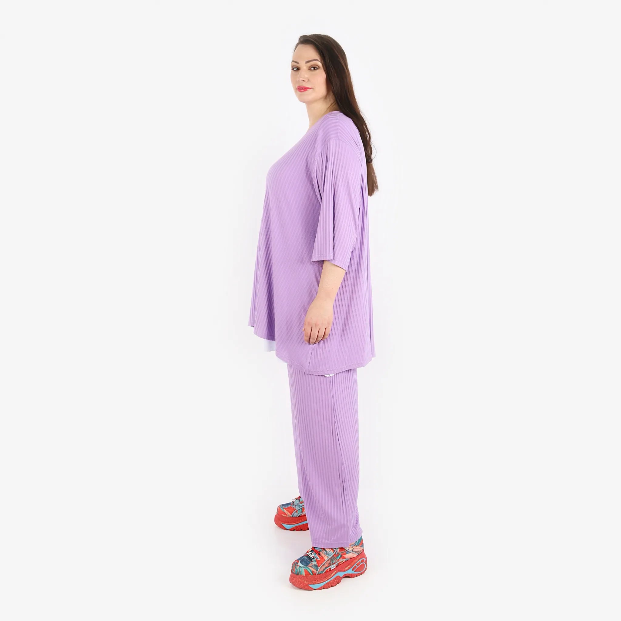  Papita Bigshirt in Glocken-Form, aus Viskose, 6936, Lavender, Schick, Modern, Bequem, Schick