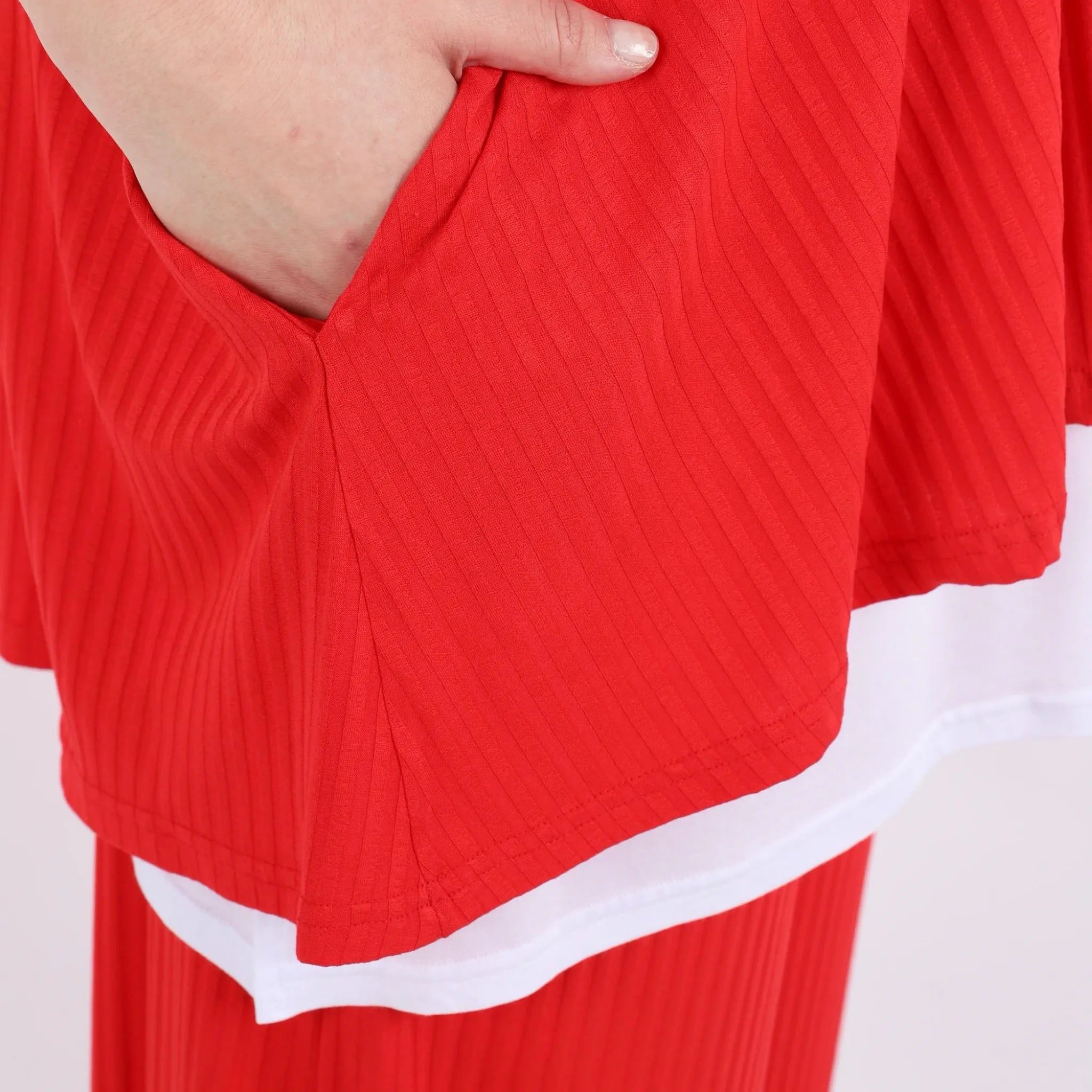  Papita Hose in gerader Form, aus Viskose, 6937, Rubinen Rot, Schick, Modern, Bequem