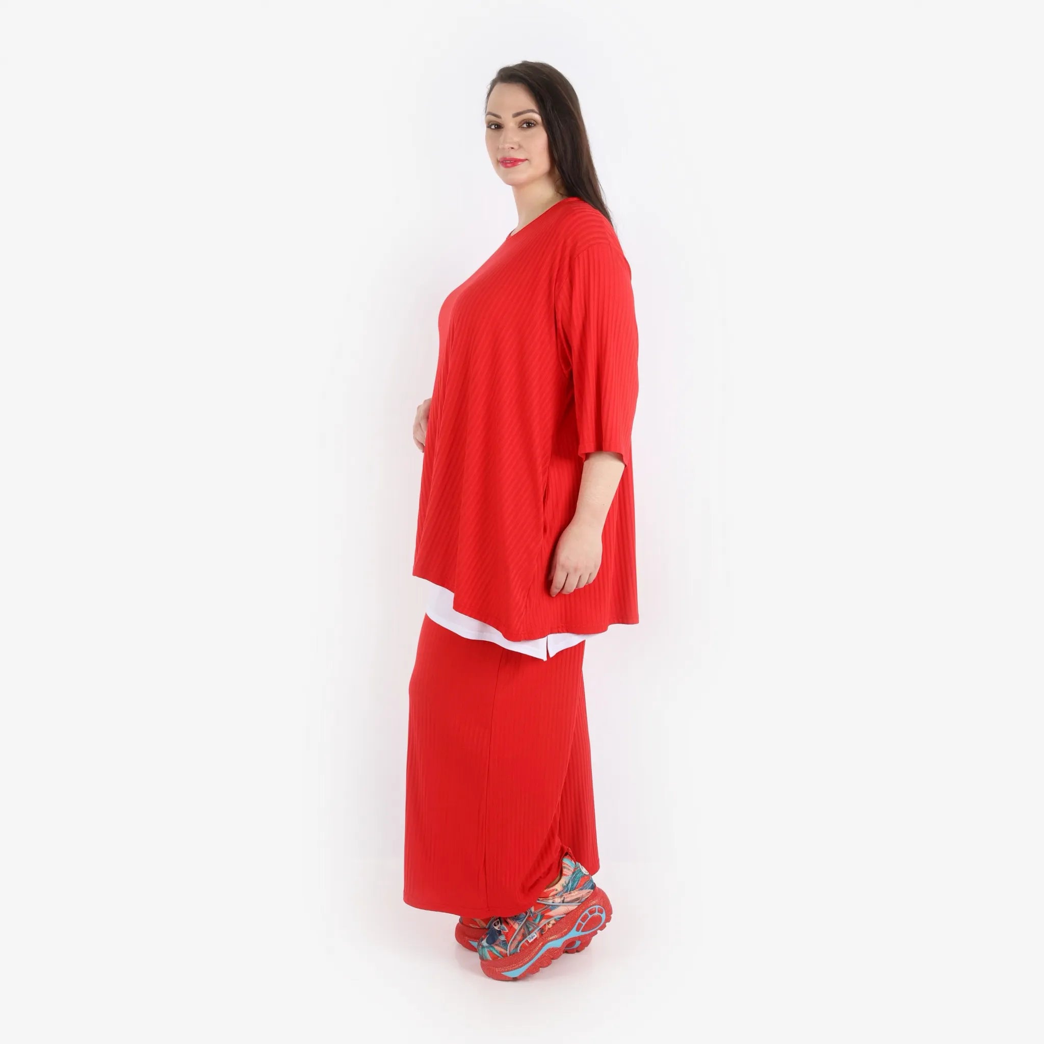  Papita Hose in gerader Form, aus Viskose, 6937, Rubinen Rot, Schick, Modern, Bequem
