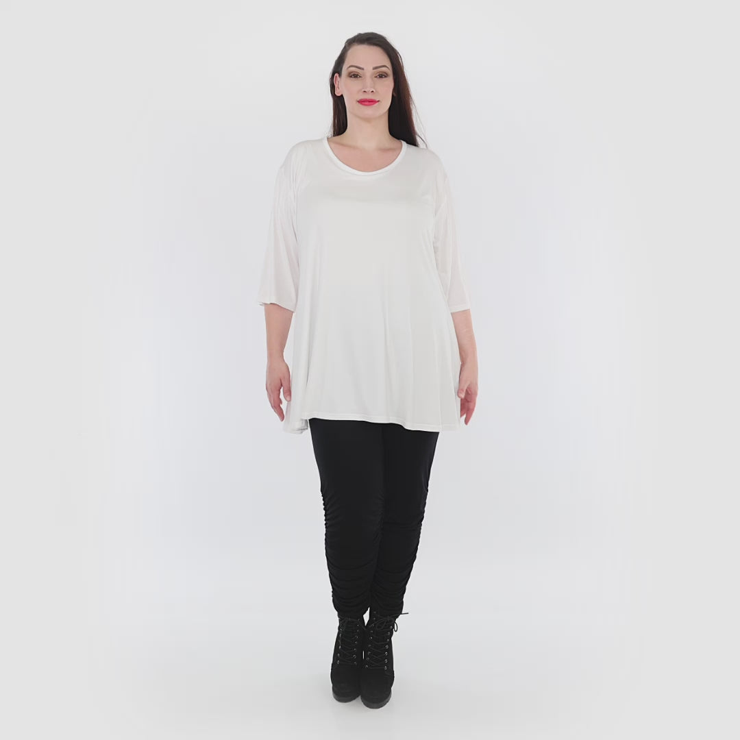 Geraffte Leggings von AKH Fashion aus Viskose, 1233.06580, Schwarz, Schick, Modern, Bequem