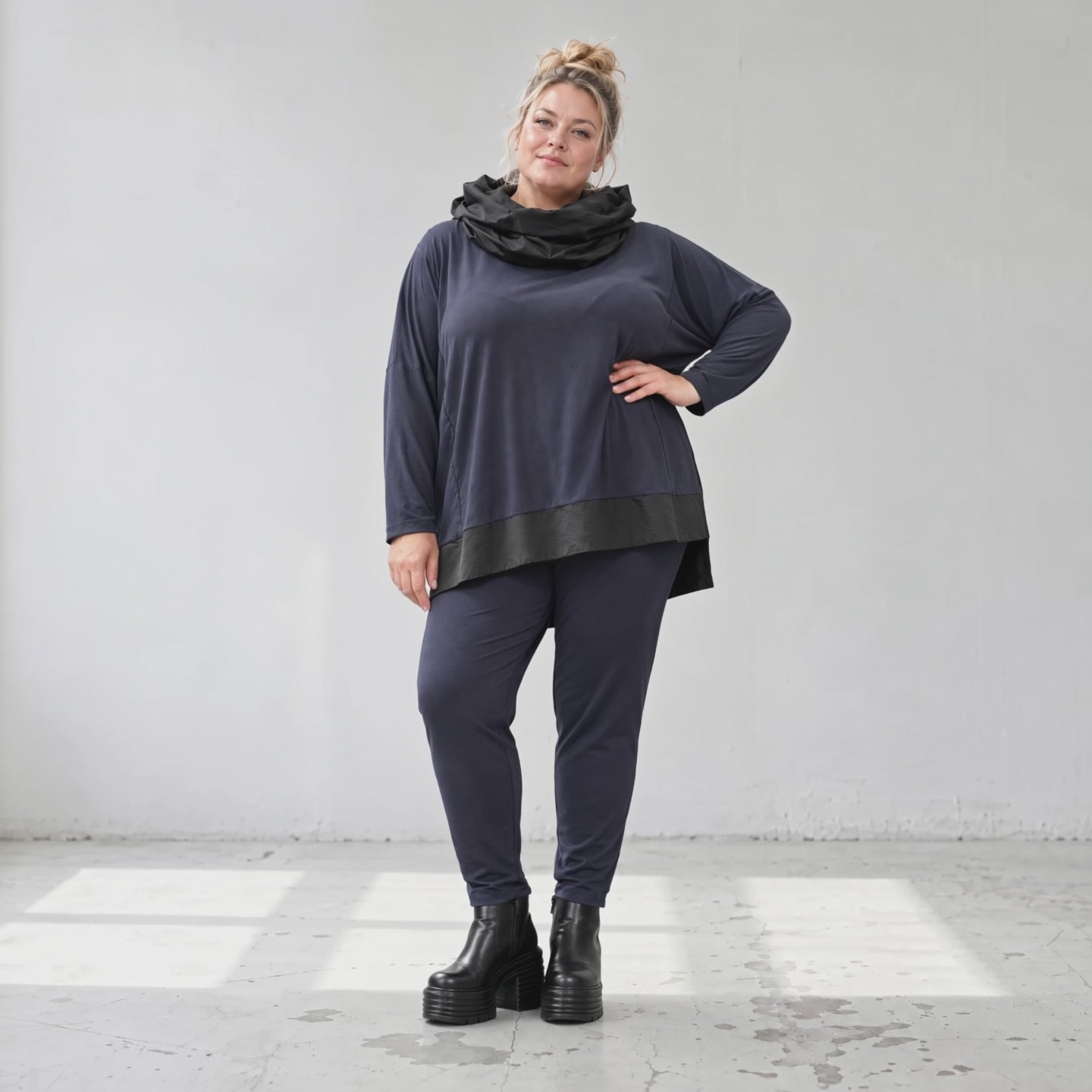 Winter Karottenleggings aus warmem Viskosejersey mit Stretch und bequemem Dehnbund